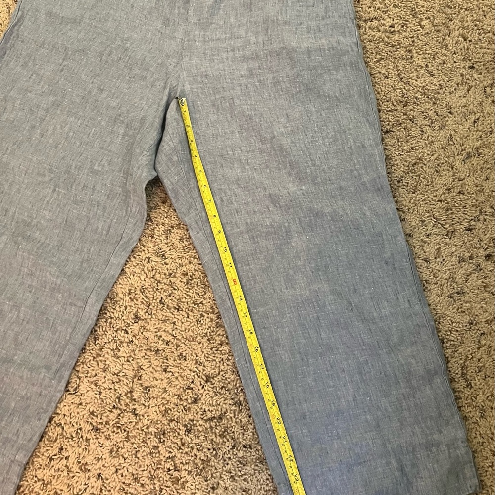 J. Jill Light Blue Wide Leg Linen Pants - Picture 3 of 6